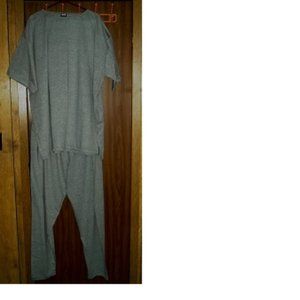 7X PLUS SIZE LADIES COTTON SHIRT & PANT SET GREY